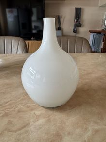 Vintage IKEA Modernist White vase hand blown glass