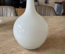 Vintage IKEA Modernist White vase hand blown glass