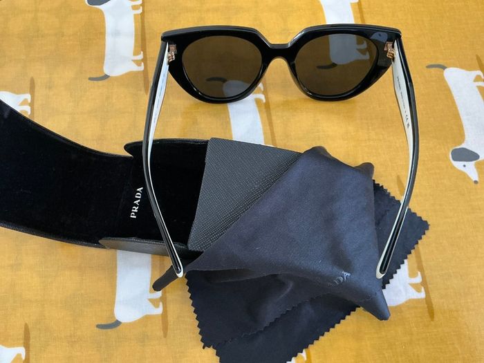 Prada Black And Cream Sunglasses