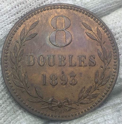 Guernsey 1897 H 8 Doubles beautiful uncirculated