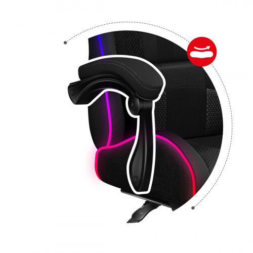 Huzaro Force 47 RGB Mesh Gaming Chair with Footrest - Black