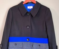 Size 14 Ladies Black/Blue/Grey Jacket by Country Casual