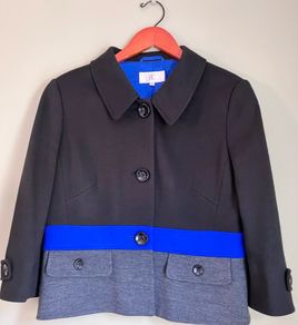 Size 14 Ladies Black/Blue/Grey Jacket by Country Casual