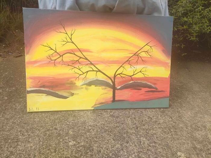 XL Acrylic Sunrise on stretched canvas
