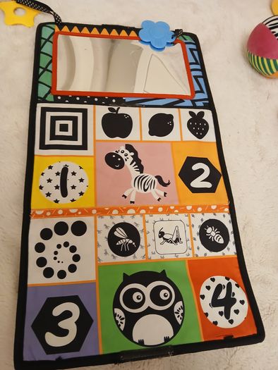 Baby toys skittles with sounds busy board with mirror  ball rattles