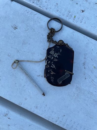 chinese antique Carnet de bal (dance card) TORTOISE SHELL & IVORY