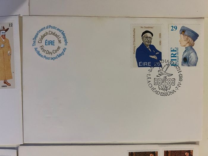 Irish 1980's FDC covers 9pcs envelopes