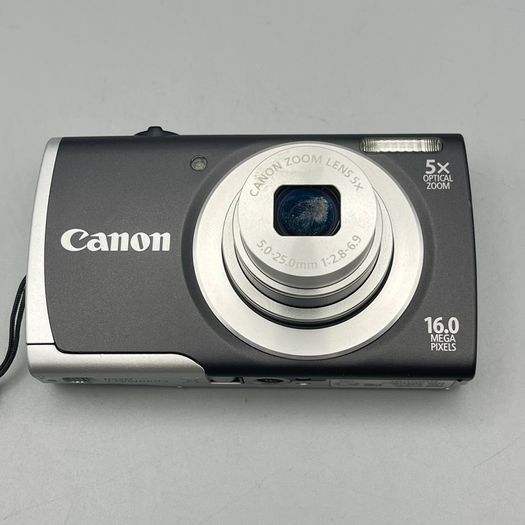 Canon PowerShot A2500 16MP Digital Camera Black and Silver Tested - Full Kit