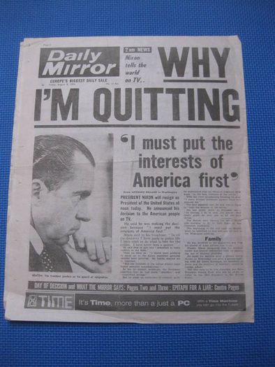 Replicas Of Daily Mirror Famous Front Pages