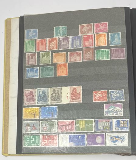 Collection: Switzerland (Helvetia) mainly, Malta, Gibraltar & Andorra Stamps mainy usd but a few mint on 38 pages