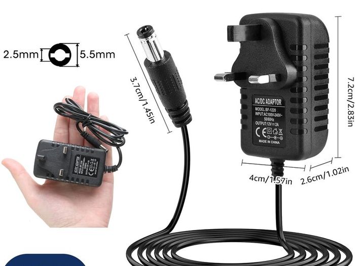 12V Power Supply Adaptor for Yamaha Keyboard, AC/DC Adapter 100-240V 50/60Hz to DC Converter, Switching Adapter with 5.5mmx2.5mm Plug for Routers LED Strip Lights CCTV Cameras (2A)