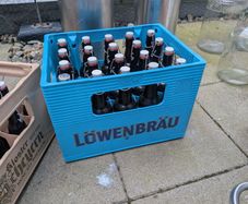 beer crate and bottles