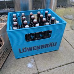 beer crate and bottles