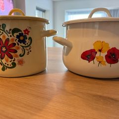 Enamel pots with lid