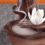 Handmade Backflow Incense Burner Lotus Monk Backflow Incense Holder Incense Cone Sticks Holder with 20pcs Backflow Incense Cones Home Decor Lotus Image 3