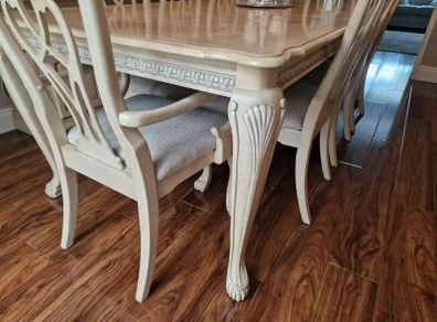 limed oak full size 8 seater table and matching unit