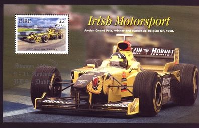 2001 Ireland Stampa Public Souvenir Irish Motorsport (Jordon) Commemorative Stamp Miniature Sheet Overprinted for Stampa Mint Never Hinged (MNH)