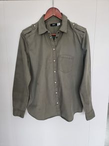 BDG Khaki Cotton Shirt,  Size M