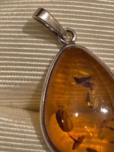 925 Sterling Silver Baltic Amber Pendant