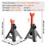 Jack Stands, 3 Ton (6,000 lbs) Capacity Car Jack Stands Double Locking, 10.8-16.3 inch Adjustable Height, for lifting SUV, Pickup Truck, Car and UTV/ATV, Red, 1 Pair Image 6