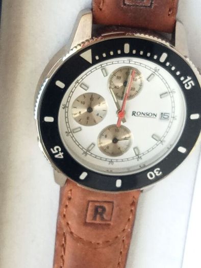 PRICE DROP,  "RONSON",  mens chronograph watch, new in presentation box,