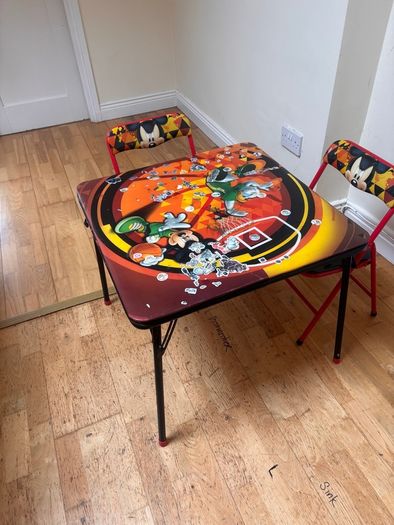 Child's Disney folding table + 2 chairs