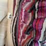 Vintage 70s 80s purple grey stripe secretary midi dress size M Postage included Image 9