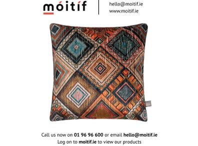Rio Geometric Cushion - Orange/Teal