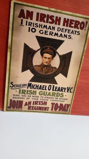 Ww1 Recruitment Notice Michael O Leary Vc Poster Ireland