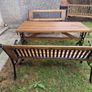 Cast iron Garden table and 2 bench Image 9