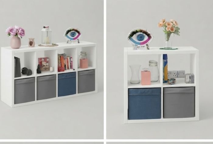 QUICK SALE (BARGAIN): IKEA White Cube Storage Shelves (Set of 2 Units) + Storage Bins | Excellent Condition - Collection D13