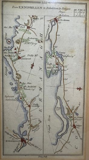 Genuine 18th Century Taylor & Skinners Roads of Ireland (Omagh, Enniskillen and Belleek)