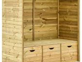 Garden Arbour Bench with 3 Drawers 170 cm Solid Pinewood