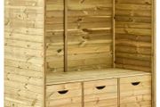 Garden Arbour Bench with 3 Drawers 170 cm Solid Pinewood