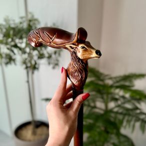 Unique Handmade Walking Stick, Deer Handle, Never Used