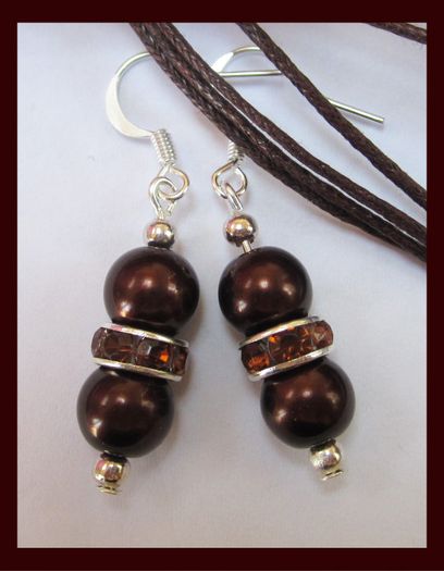 Stunning Silver Plated Earrings in Chocolate Brown