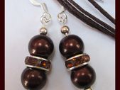 Stunning Silver Plated Earrings in Chocolate Brown
