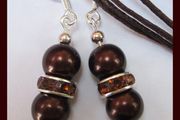 Stunning Silver Plated Earrings in Chocolate Brown
