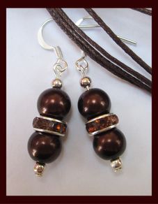 Stunning Silver Plated Earrings in Chocolate Brown
