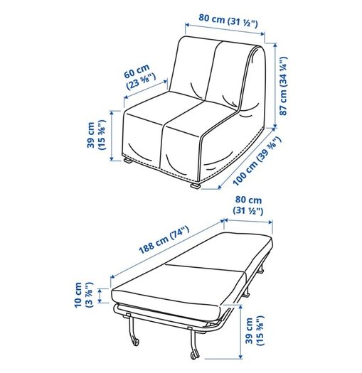 Chair bed / single sofa bed
