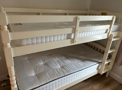 Elliot White Bunk beds with Castlebeds mattresses
