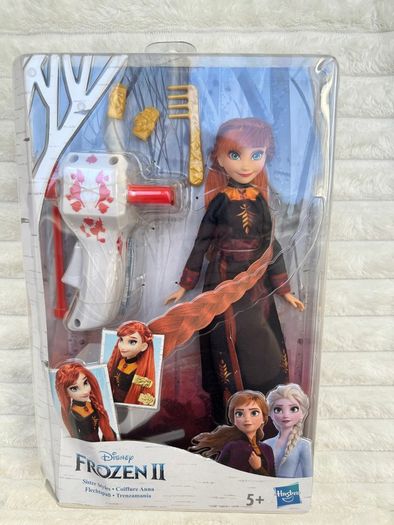 Disney Frozen 2 Sister Styles Anna Fashion Doll Braiding Tool and Hair Clip Damaged Box Please see photos