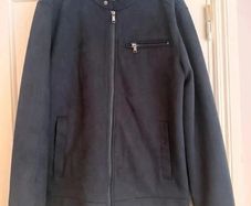 mans coat suede navy size small