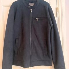 mans coat suede navy size small