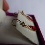 Vintage Gold Plated Red Red Teardrop Earrings Image 5
