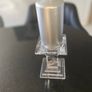 Galway crystal candle holder suits a dinner candle or a wide candle. Silver candle included. Image 8