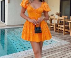 zara orange mini dress size 12
