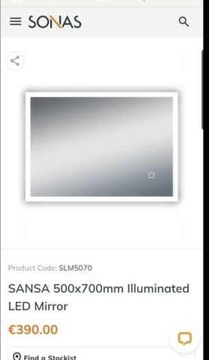 Bathroom mirror SONAS Sansa 500x700mm illuminated LED Mirror