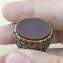 Vintage-Inspired Agate & Silver Ring Elegant Handcrafted Design Image 5