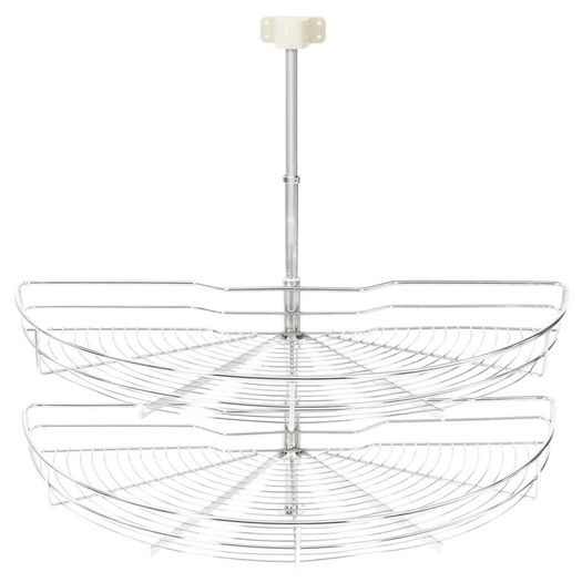 2-Tier Kitchen Wire Basket Silver 180 Degree 85x44x80 cm